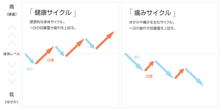 健康サイクルと痛みサイクル