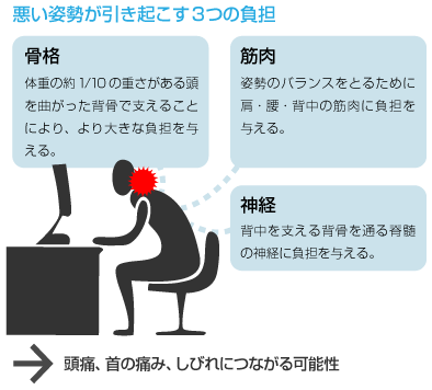 姿勢が招く神経、筋肉や内臓、背骨や骨盤のアンバランス